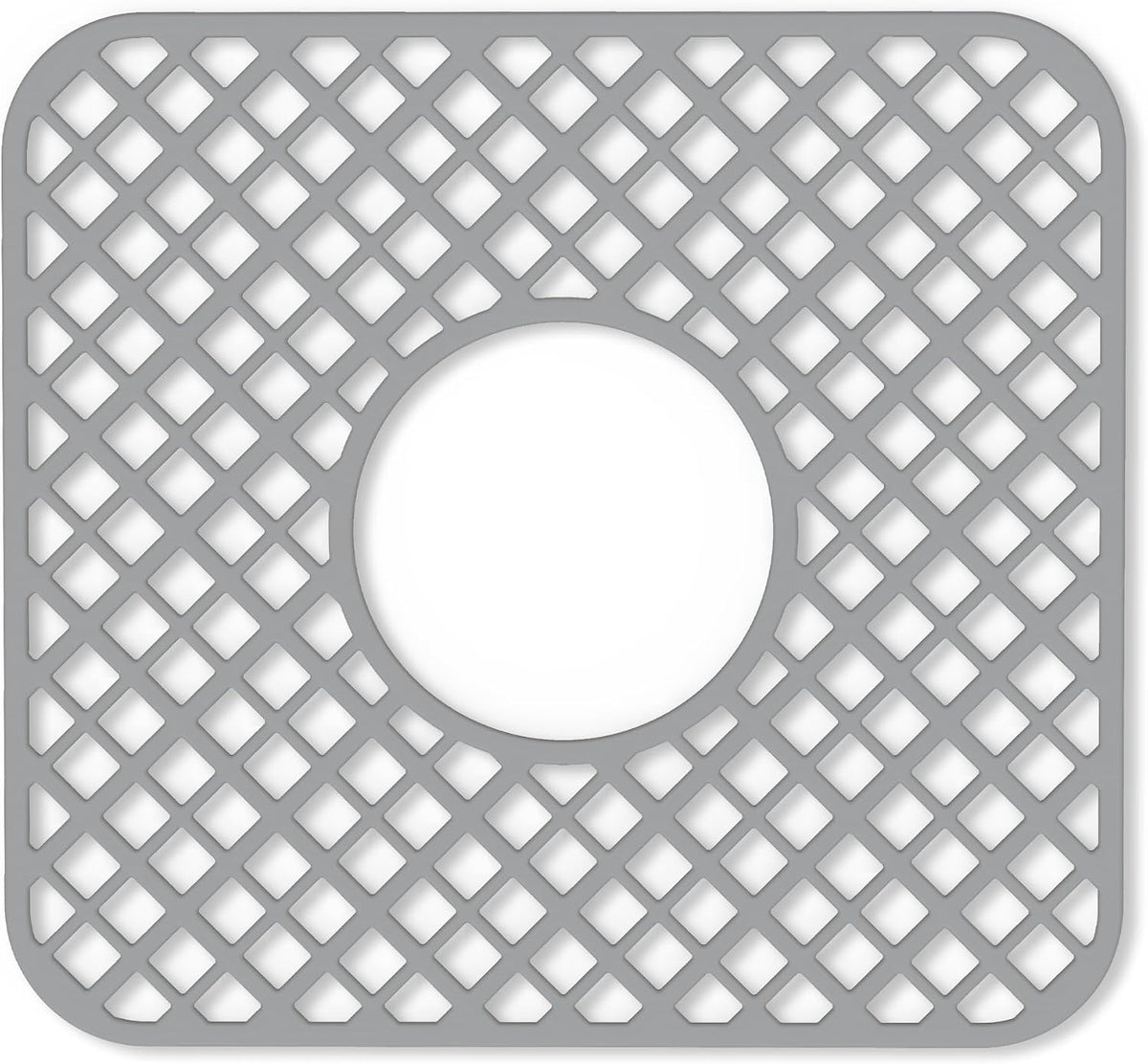 2 Pack Silicone Kitchen Sink Protector Mat, Trellis 12 x 11" Gray