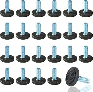 WAFJAMF 24 Pcs M6 Thread Adjustable Furniture Levelers, Screw On Feet Glide