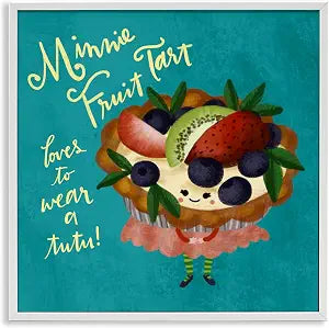Whimsical Fruit Tart Tutu Delight, 17 x 17 Inch Framed Gicle Print