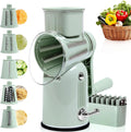 Rotary Cheese Grater with Handle, 5 Replaceable Blades(Green)