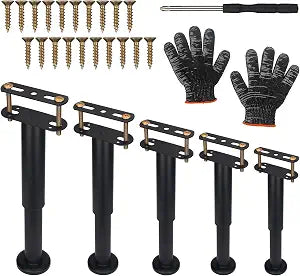 5 Pcs Adjustable Height Bed Support Legs 7.08-12.5 inch with Locking Ring, Bed Frame Center Support Legs for Bed Frame/Bed Center Slat/Furniture, Bed Legs Replacement Bed Slats Support Legs