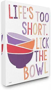 Stupell Industries 'Lick The Bowl Funny Word Colorful Kitchen'| Canvas Art