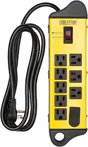 Heavy Duty Surge Protector Power Strip, 6 Outlet, 14/3 SJT Metal