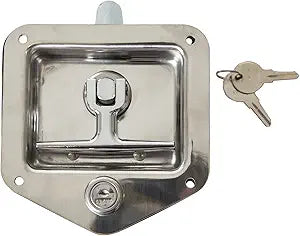 Buyers Products L8815 Locking T-Handle Latch, Stainless Steel with Gasket
