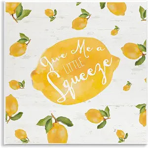 Lemon Squeeze Kitchen, 12 x 12 Inch Mounted Print on Wall Plaque