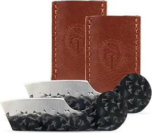 Southern Trapper Mini Pocket Knife Set of 2 with Leather Sheaths for EDC