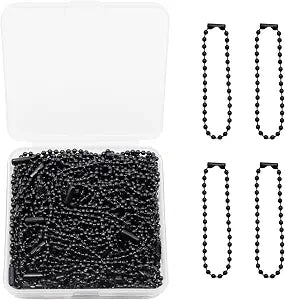 100 Pcs Black Metal Ball Beads Chain Bulk for Hanging Decor