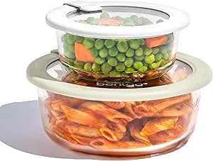 Bentgo Signature Glass Food Storage Containers with Lids, 4 Piece Set