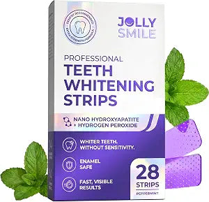 Purple Teeth Whitening Strips for Sensitive Teeth, Whitening Kit with Fast Visible Results in 14 Days, Enamel Safe Strips for a Whiter Smile, Non Slip Grip, 28 Strips, Peppermint