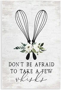 Whimsical Floral Kitchen Humor, 10 x 15 Inch Mounted Print on Wall Plaque