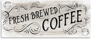 Stupell Industries Fresh Brewed Coffee Phrase, 17 x 40 Inch Canvas Wall Art