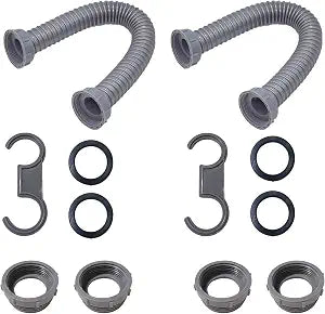 Sink Drain Pipe 1-1/2 inch Expandable Flexible Sink Drain Pipe Kit, 1-1/2 P-Trap with Adapter, Bathroom Sink Drain, for Kitchen Sink Drain kit &Garbage Disposers (Gray)