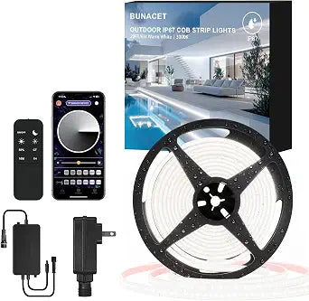 20ft IP67 Waterproof COB Outdoor LED Strip 6500K Cold White