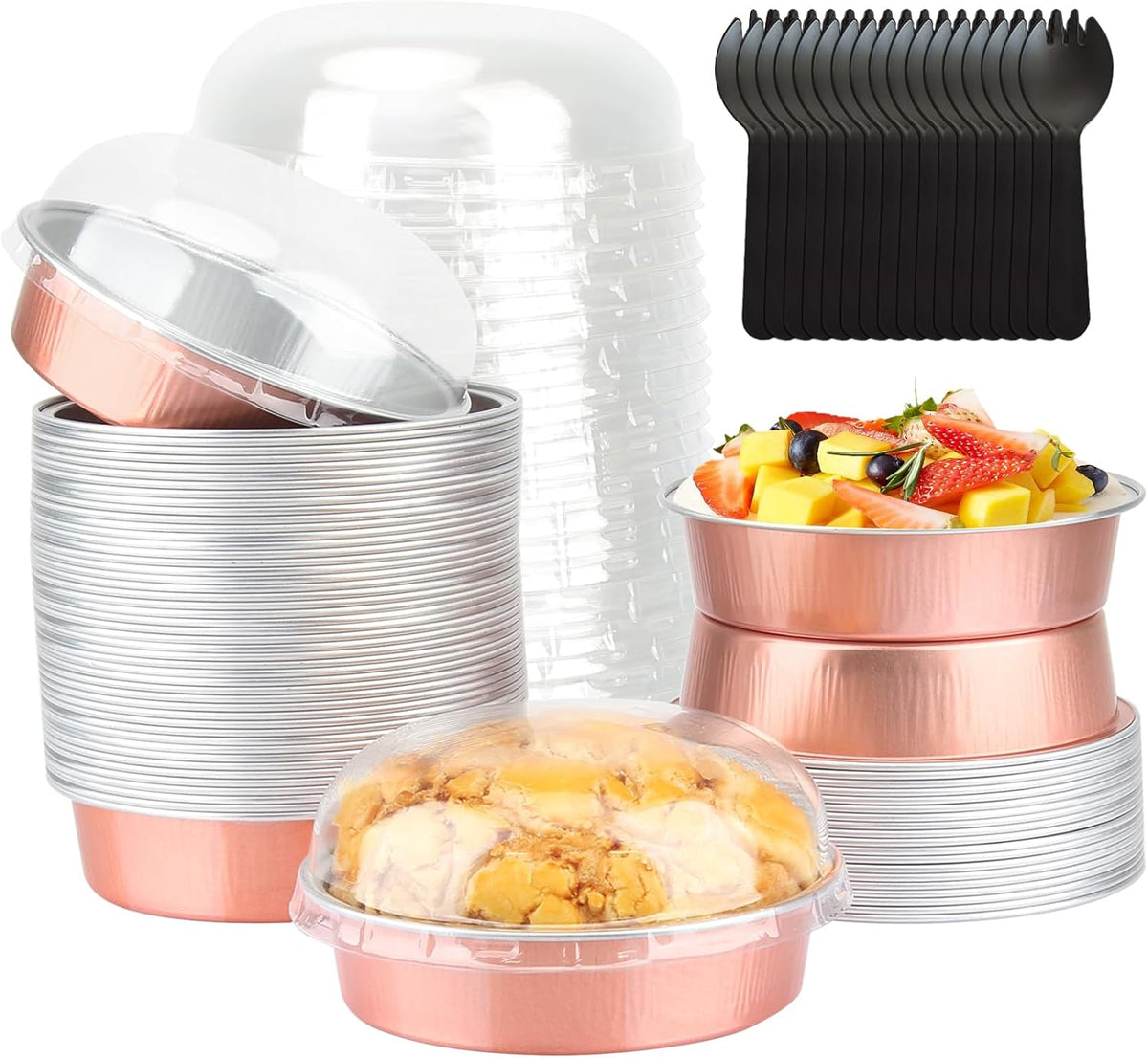 LNYZQUS 8oz Mini Pie Tins with Lids 50 Pack, 4 Inch Individual Cake Pans