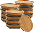 12 Pack Wide Mouth Mason Jar Lids, Acacia Wooden Storage Canning Lids with Airtight Silicone Seal, Reusable Wooden Storage Lid for Ball/Mason/Kerr Jars