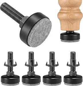 Threaded Furniture Leveling Feet, Levelers with T-Nuts & Pads (4 PCS)