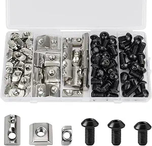 100pcs M6 T-Nut Screw Kit for 3030/3060 Series Aluminum Extrusion