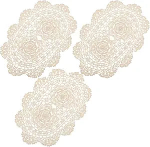 3pcs Lace Doilies for Tables,Vintage Cotton Crochet Doilies