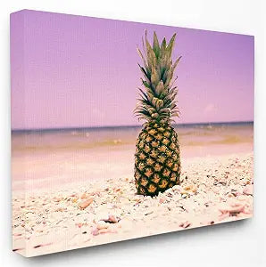 Stupell Industries Tropical Pineapple Beach, 16 x 20 Inch Canvas Wall Art