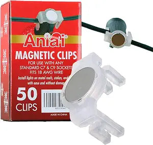 Strong Magnetic Christmas Light Clips for Metal Roofs Gutters 50 Pack