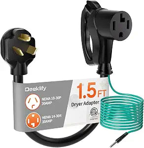 1.5FT 4 Prong to 3 Prong Dryer Adapter, New Dryer to Old House Conversion