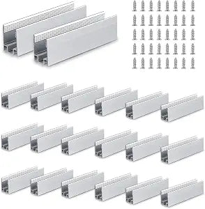 GZBtech 20 PCS Aluminum Mounting Fixing Clips for 0.31''(W) x0.63 (H) Vivid Neon Rope Lights, Mounting Brackets with Screws for Neon Lighting Installation
