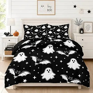 Twin Size Halloween Ghost Comforter Set 1 Comforter 2 Pillowcase