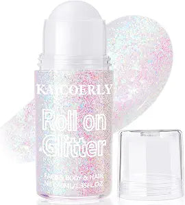 Roll-on Body Glitter Stick, Holographic Face Glitter Gel #Pastel