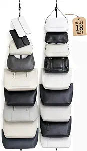 Over-The-Door Handbag and Purse Organizer, 2 Straps, Holds 18 Handbags