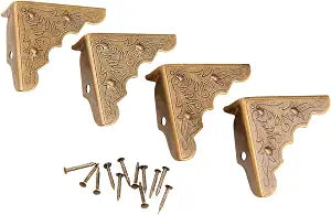 dophee 16Pcs Antique Bronze Furniture Corner Protectors, 1.26"x1.26"x0.43"