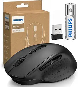 PHILIPS Wireless Mouse for Laptop, Silent Click, 4000 DPI High Precision