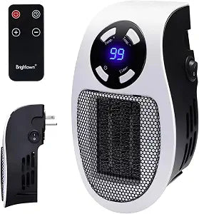 Brightown Wall Plug In Heater 450W, Portable Outlet Heater with Remote