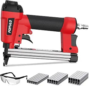 Populo Pneumatic Staple Gun, Air Staple Gun T50, 3000 Staples, Upholstery