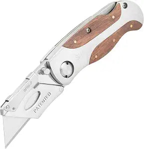 Sheffield 12115 Folding Utility Knife with Premium Hardwood Handle Design