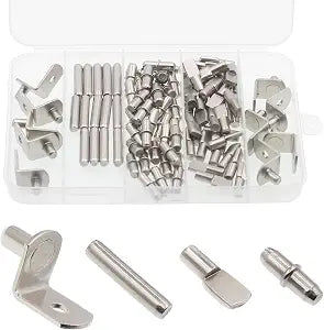 Shelf Support Pegs, 94 Pcs 4 Styles 5mm (1/5 inch) Shelf Pegs for Bookcase