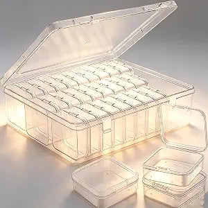 30Pcs Bead Organizer, Clear Plastic Cases for Pearl Bracelets and Small Accessories (2.17 x 2.17x0.79 inches)
