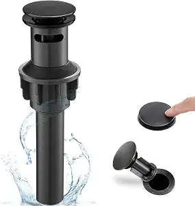 Oil Rubbed Bronze Pop Up Drain for Bathroom Sink, High Sealing Bathroom Sink Drain, Bathroom Sink Pop Up Drain with Anti-Clogging Stopper & Overflow for Farmhouse, No Leaks