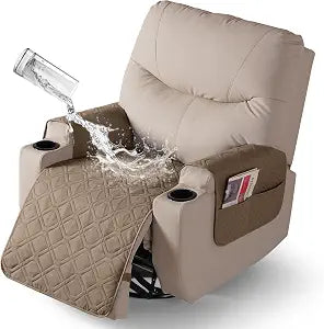 VANSOFY 100% Waterproof Recliner Chair Seat Covers, Light Brown, 22"