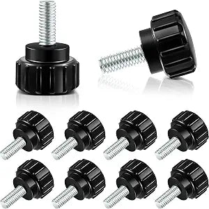 Hotop M4 x 10 mm Threaded Knurled Thumb Screws for Monitor Mounts, 10 Pcs