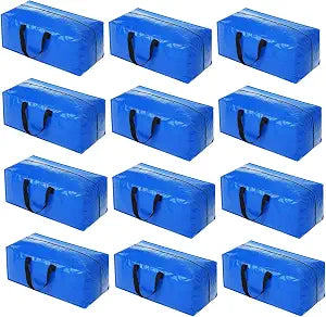 Acnusik Heavy Duty Moving Bags, Extra Large Storage Bags with Zippers Backpack, College Dorm Room Essentials, Moving Totes Clothing Storage Bins, Compatible with IKEA Frakta Cart (12pcs)
