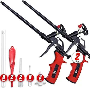 Professional Expanding Foam Spray Gun, 2 Insulation Guns + 18 Extenders