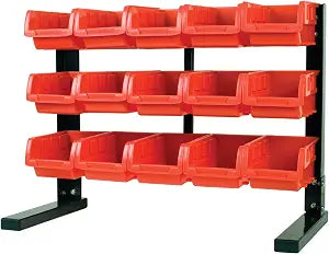 Performance Tool W5186 15-Bin Table Top Storage Organizer Rack