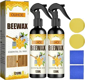 2PCS Natural Beeswax Spray, Beeswax Spray Cleaner, Furniture Polish,The Original Furniture Polish for living rooms,kitchens,wood furniture floors