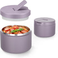 Pawtong 12oz Insulated Vacuum Food Jar with Buckle Lid Wide Mouth Soup Thermo for Hot Food Kids Leakproof Stainless Steel Lunch Container