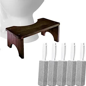 AZEN Toilet Stool Squat Adult & 5 Pack Pumice Stone for Cleaning
