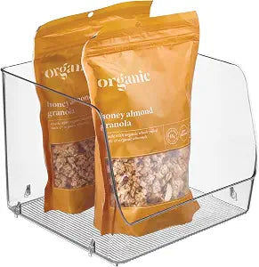 iDesign Stackable Clear Open Front Storage Bin, Easy Access Organizer for Kitchen, Pantry or Cabinet