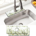 Sink Faucet Absorbing Mat, 2 Pack Drying Mat Around Faucet Sink Splash Guard Behind Faucet Sinkmat For Kitchen Bathroom Island Rv 15 * 5.5 Inch (38 * 14 cm)