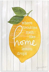 Lemon Drops Farmhouse, 10 x 15 Inch Mounted Print on Wall Plaque