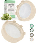Elementi Sprouts Growing Kit for Wide Mouth Mason Jars, Set of 2 Sprouting Lids for Organic Alfalfa & Mung Bean Sprouts Grow Kit, 316 Stainless Steel Mesh Screen Strainer Lid (Sage Green)