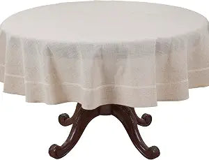 SARO LIFESTYLE Timeless Solid Linen-Blend Tablecloth with Subtle Texture for Everyday Dining & Entertaining, 90"